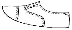 Рис. 78. Схема заготовки полуботинка с отрезным носком