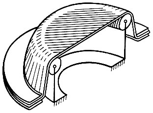 Рис. 125. Схема растяжения материала на приборе с пуансоном, выполненным в виде стакана с шарикоподшипниками